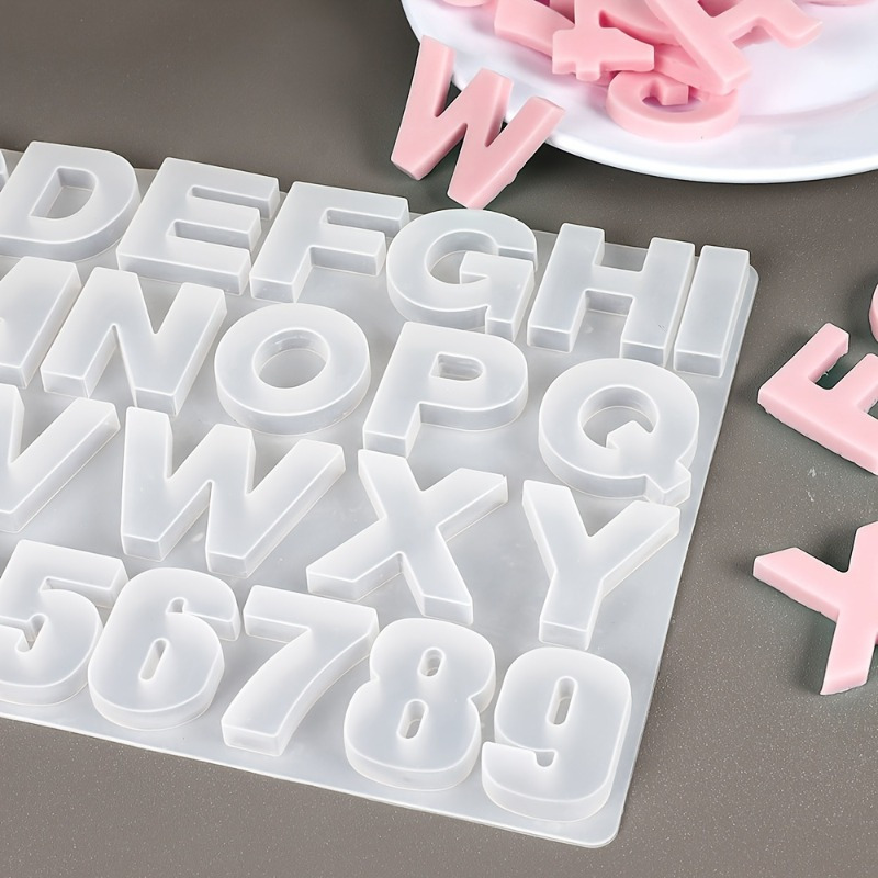 Serving Tray Mold - A부터 Z까지의 문자 펜던트 실리콘 몰드,