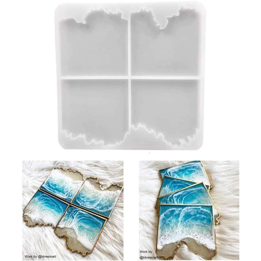 Resin Ocean Wave Mold - 오션 웨이브 코스터 실리콘 몰드, DIY