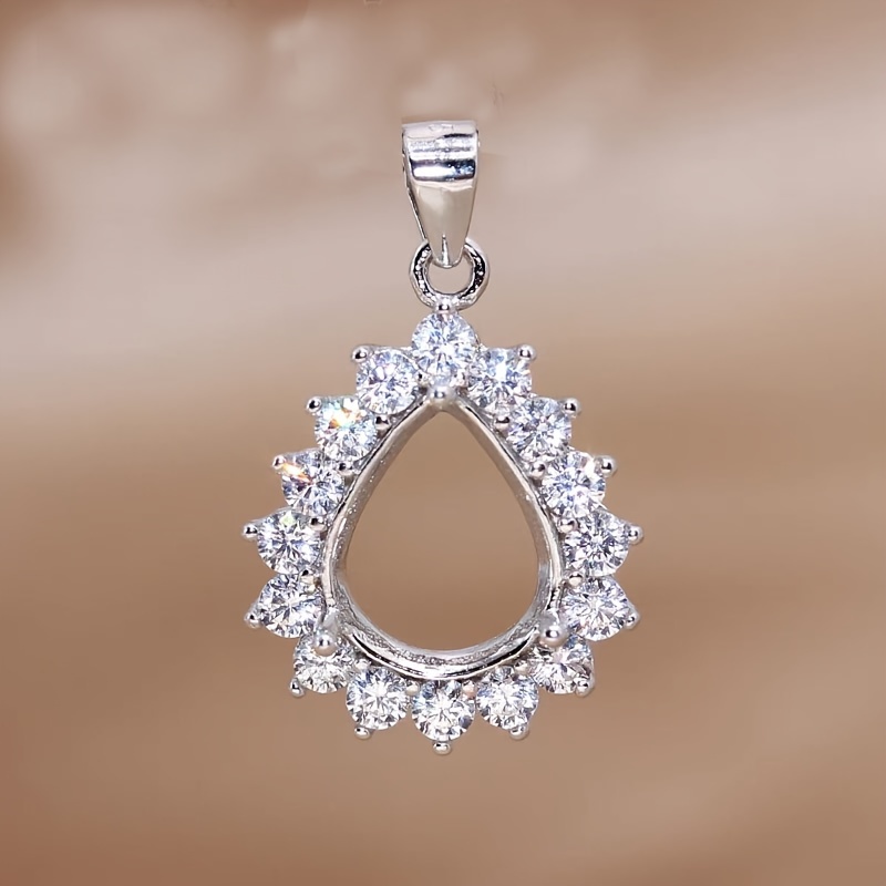 Bezels Set Pendant - 1pc 로즈 황금 은빛 눈물 드롭