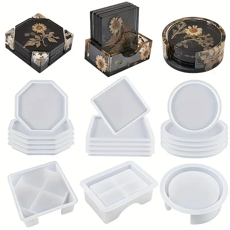 Serving Tray Mold - 코스터 수지 금형 세트에는 1pc 코스터