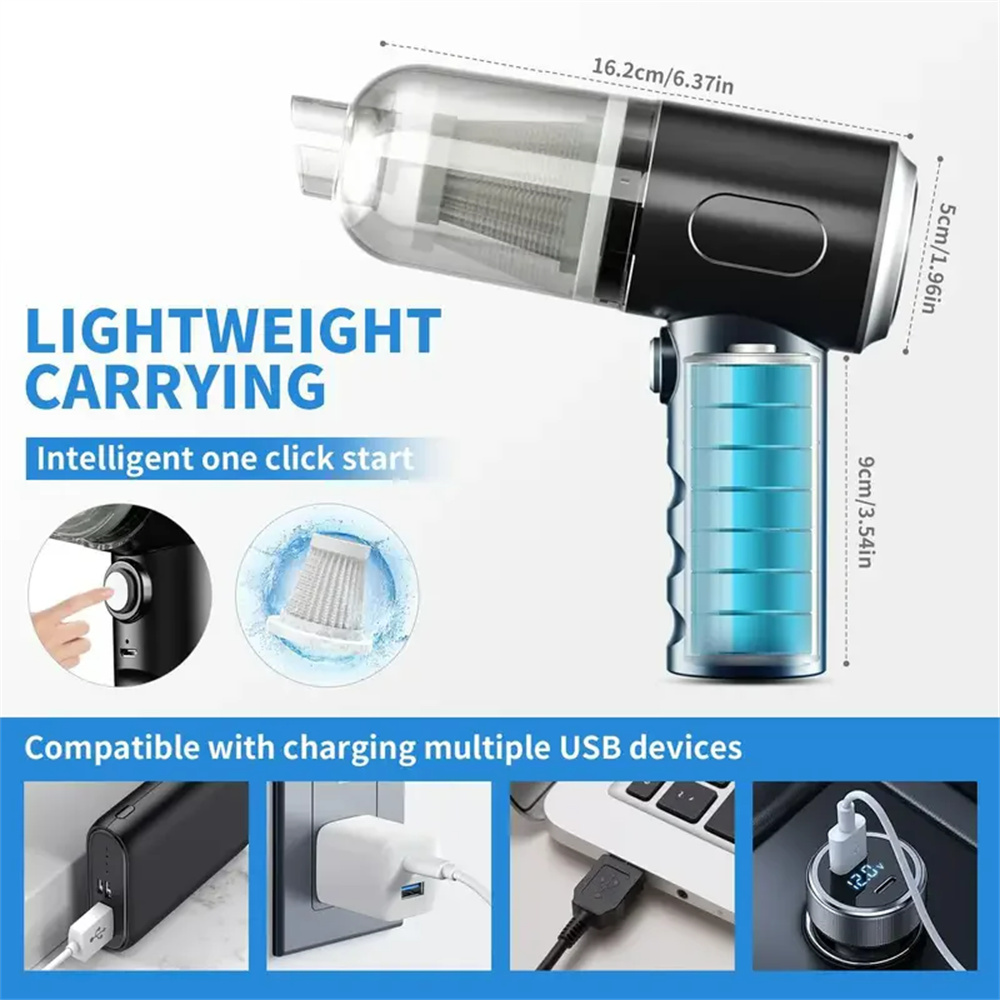 9000Pa 무선 자동차 진공 청소기 USB 충전 12 - Vacuum Chamber Small 리뷰 및 가격