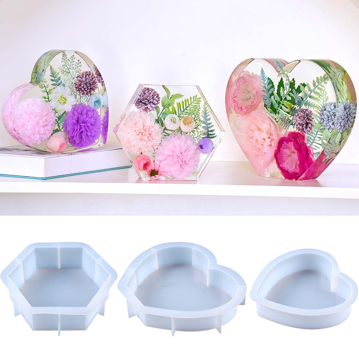대형 사랑 모양 실리콘 몰드 DIY 하트 육각형 에폭시 - Flower Preservation Resin 리뷰 및 가격