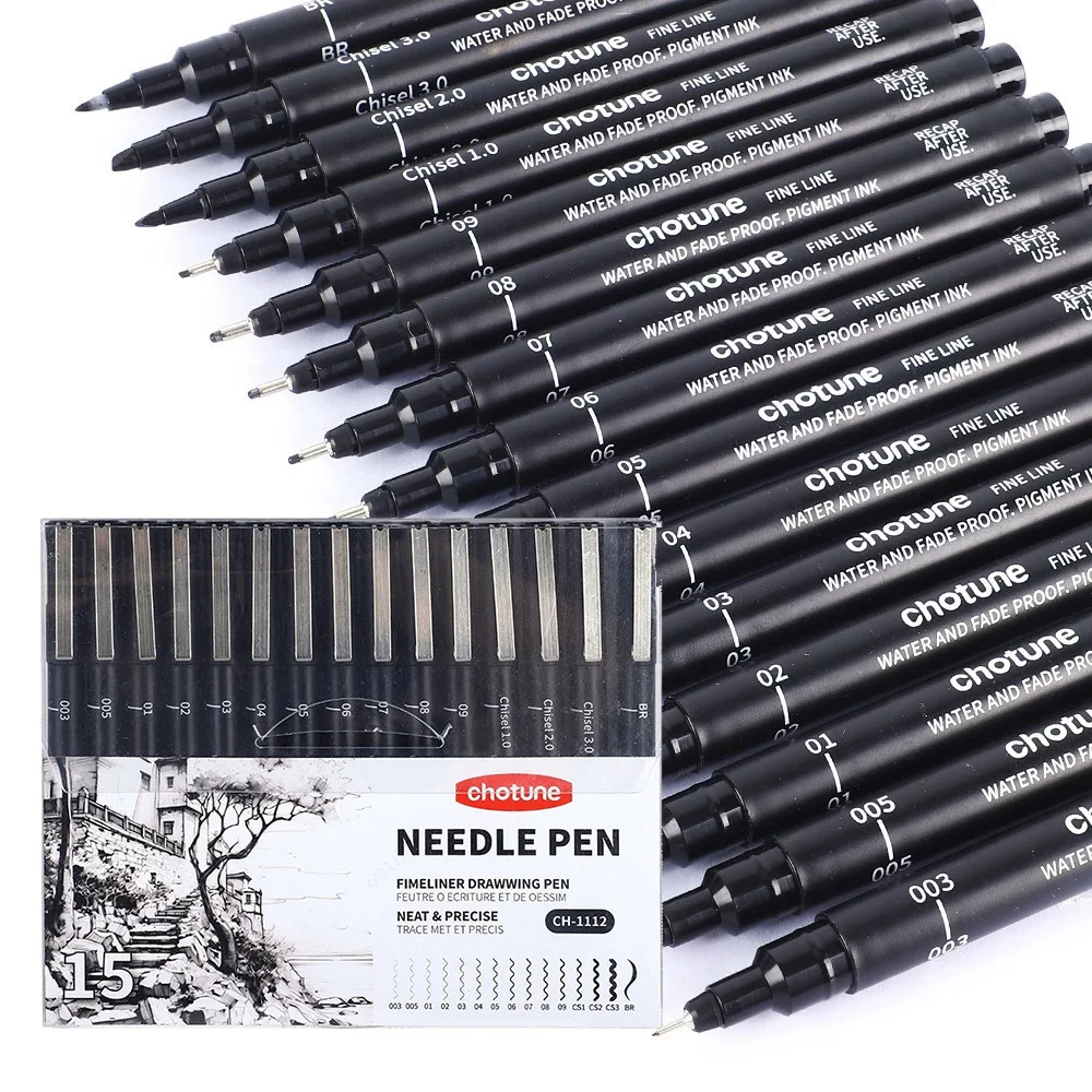 블랙 마이크로 펜, 15가지 크기, 방수 보관 잉크,  - Copic Marker Sketch 리뷰 및 가격