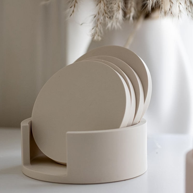 5개의 원형 코스터 실리콘 몰드 세트, 석고 코스터 몰 - Serving Tray Mold 리뷰 및 가격