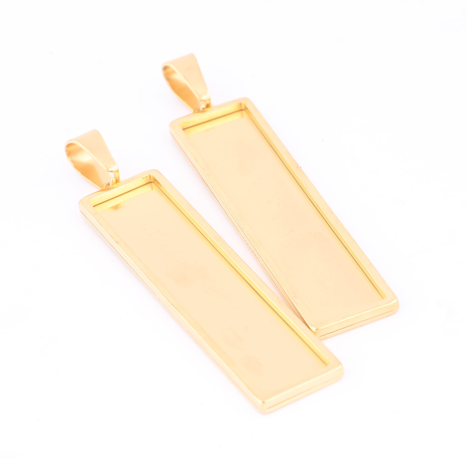스테인레스 스틸 금도금 직사각형 카보숑 펜던트 베이스  - Bezels Set Pendant 리뷰 및 가격