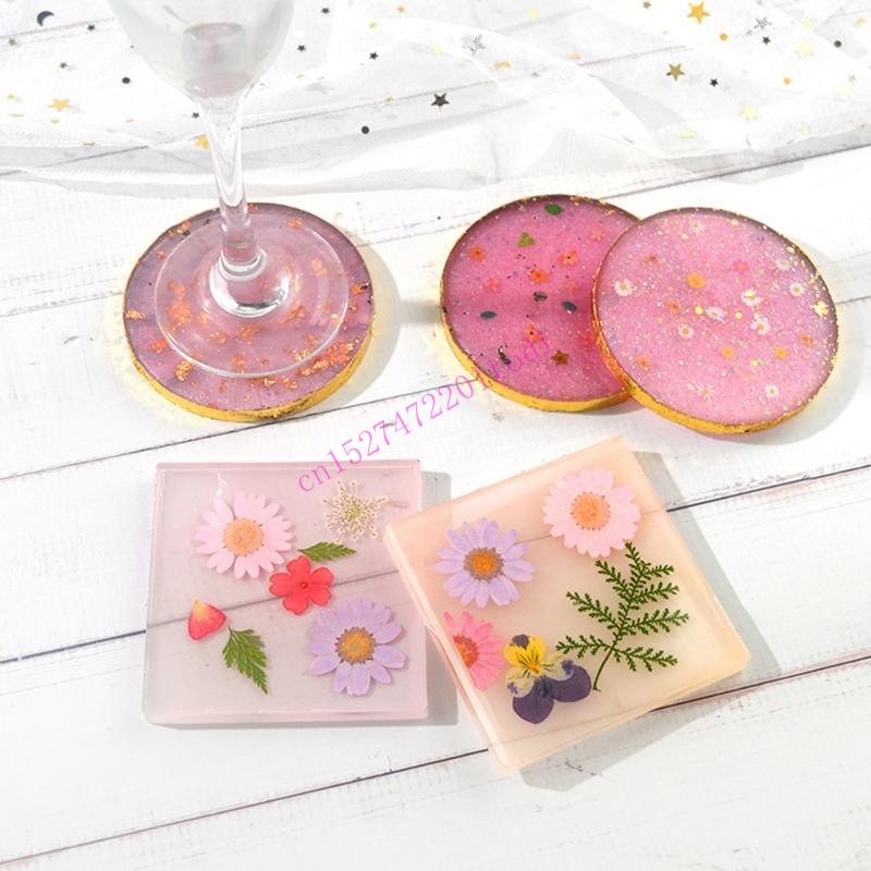 2Pcs 라운드 스퀘어 코스터 수지 금형 키트 Geod - Geode Mold Silicone 리뷰 및 가격