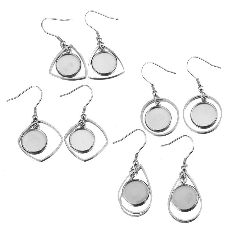 10pc 스테인레스 스틸 트레이 베젤 카보 숑 귀걸이  - Bezels Set Pendant 리뷰 및 가격