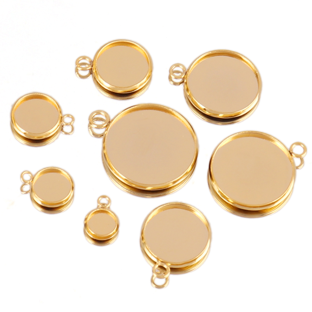 10개 스테인리스 스틸 카보숑 4.9 6.1 베이스 펜 - Bezels Set Pendant 리뷰 및 가격
