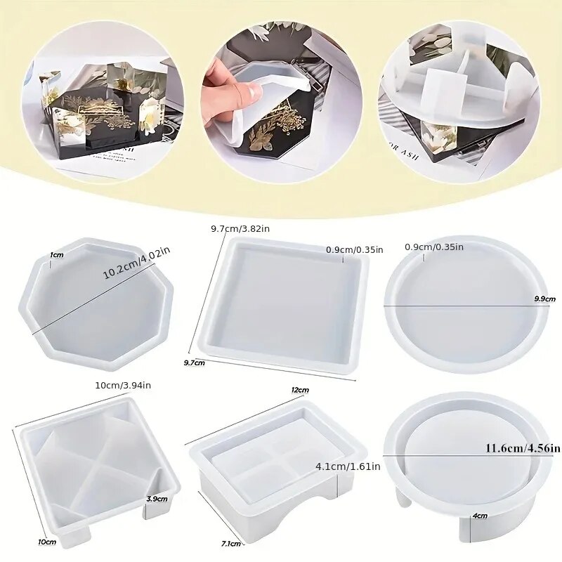 코스터 수지 금형 세트에는 1pc 코스터 보관 상자 금 - Serving Tray Mold 리뷰 및 가격