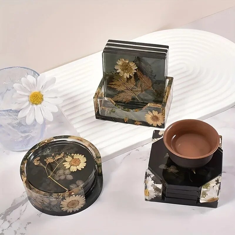 코스터 수지 금형 세트에는 1pc 코스터 보관 상자 금 - Serving Tray Mold 리뷰 및 가격