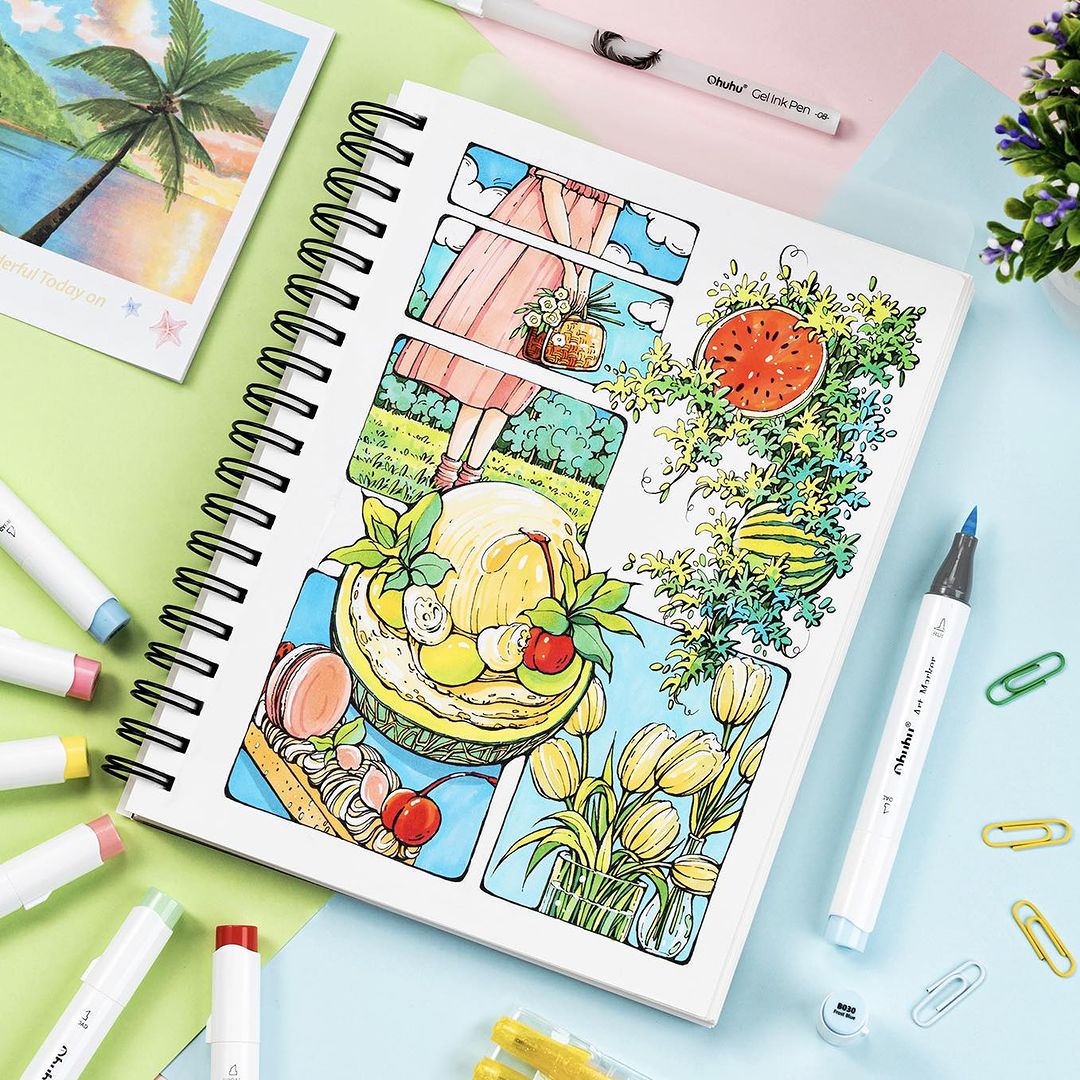 Ohuhu 호놀룰루 마커 펜 세트 컬러 마커 알코올 아 - Copic Marker Sketch 리뷰 및 가격